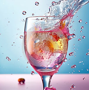 Close-up carbonated water with bubbles