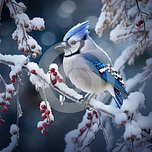 close up of cardinal sitting on branch generated by AI tool