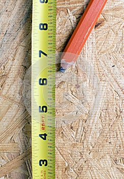 Close up of carpenters tools