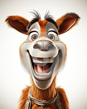 a close up of a cartoon animal with a big smile. generative ai