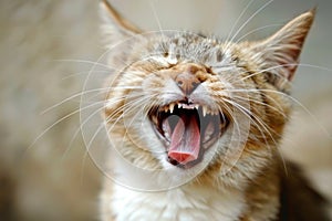 Close Up of a Cat With Mouth Open