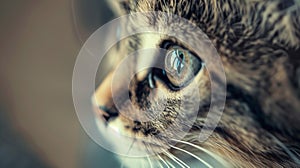 Close up of a cat's eyes. Selective focus. Toned.