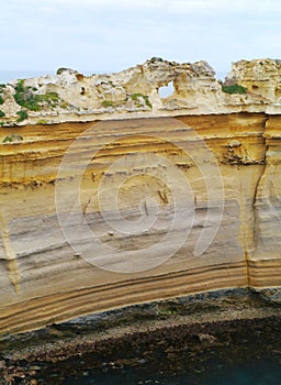 A close up of a cave in the Loch Ard Gorge