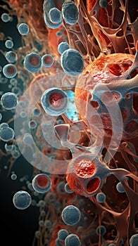 A close up of a cell in a cell wall