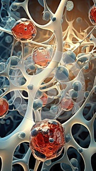 A close up of a cell in a cell wall