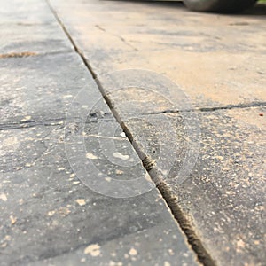 Close up of cement floor texture background, selective focus, vintage tone