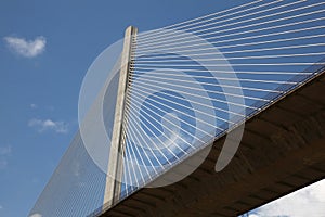 Close up of Centennial Bridge or Puente Centenario over the canal, Panama photo