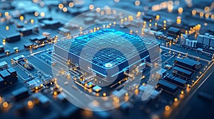 Close up of Central Processing Unit Circuit Board