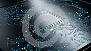 Close up of central processing unit with circuit board