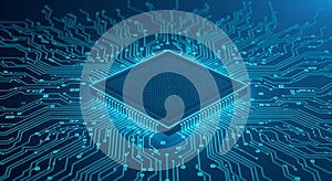 Close-up of a Central Processing Unit on a Circuit Board