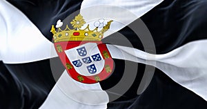 Close-up of Ceuta flag waving in the wind