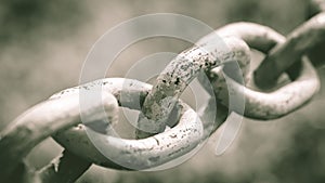 Close up of Chain in Black and White Split Toning