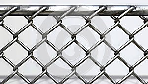 A close up of a chain link fence