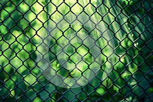 Close Up of a Chain Link Fence. Generative AI