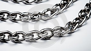 Close-up Chain On White Background: Industrial Design And Ndebele Art