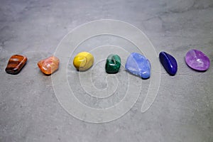 Close up of Chakra stones