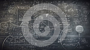 A close-up of a chalkboard with various math equations an created with generative AI