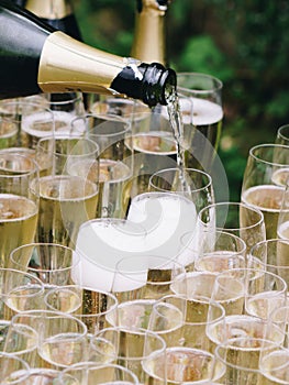 A close-up of champagne spilled at events photo