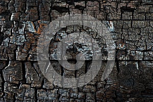 Close Up Charred Wood Background Texture
