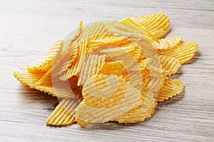 Close up of Cheddar and Sour Cream Potatoe chips