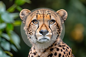 A close up of a cheetah staring at the camera