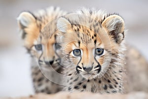 close-up of cheetahs face during pursuit with clenched jaw