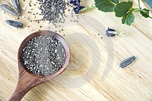 Close up chia seeds