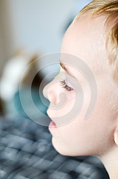 Close up of child`s eyelash