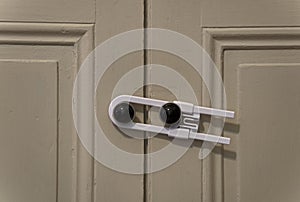 Close up of  child safety lock