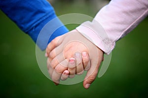 Close up of children hands