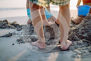 Da sul Spiaggia l'edificio sabbia castello 