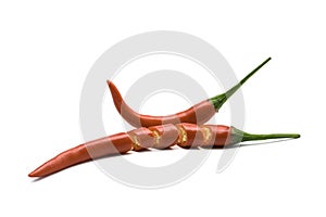 Close up chili pepper isolated on white background