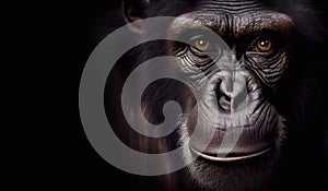 close up chimpanzee portrait