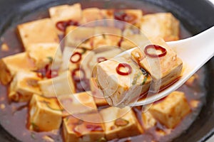 Close up of Chinese cuisine mabo tofu