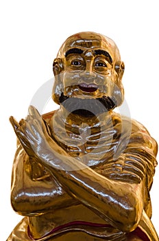 Close up of Chinese golden monk.