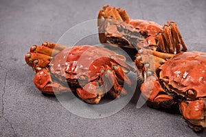 Steamed Chinese mitten crab or shanghai hairy crabs