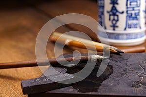 Close up of Chinese Writing Brush