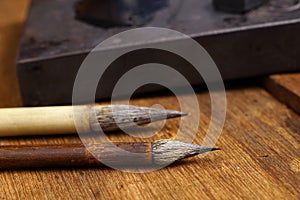 Close up of Chinese Writing Brush