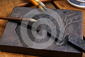 Close up of Chinese Writing Brush