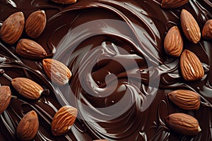 Close Up of Chocolate With Almonds