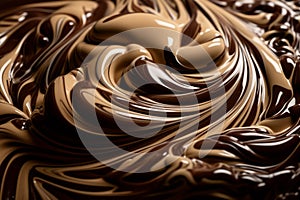 close up of chocolate cream swirls, can be used as background generative ai