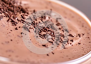 Close up Chocolate milkshake