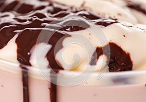 Close up Chocolate milkshake