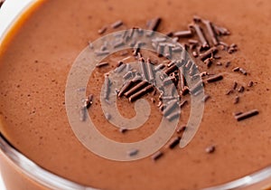 Close up Chocolate milkshake