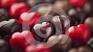 Close Up of Chocolates With Heart Designs