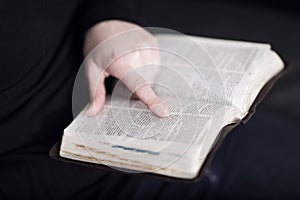 Girl reading the Bible