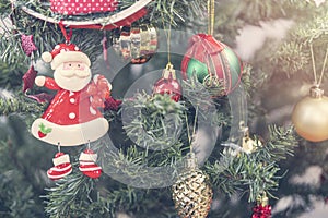 Close up Christmas Tree with Decorations, New year concept