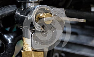 Close up of Cintage Car Fuel Switch