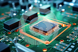 Close Up of Circuit Board With Electronic Components