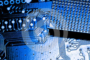 Close up of Circuits Electronic on Mainboard Technology computer background logic board,cpu motherboard,Main board,sys